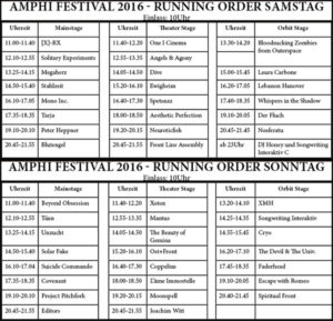 Amphi Festival 2016 - Running Order | Mindbreed Amphi Festival 2016 - Running Order