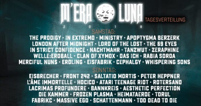 M’era Luna 2018 – Tagesaufteilung der Bands steht fest M'era Luna 2018 - Lineup Tagesverteilung