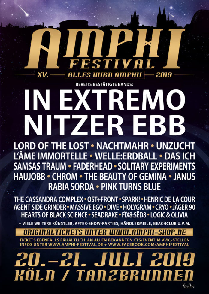 Amphi Festival 2019 – 9 neue Bands bestätigt Flyer: Amphi Festival 2019