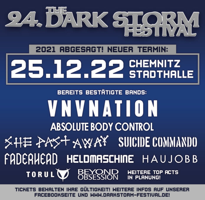 Dark Storm Festival auf 2022 verschoben Dark Storm Festival 2022 - Veranstaltungflyer