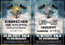Unter Schwarzer Flagge findet 2023 zweimal statt – Vorverkauf gestartet Unter Schwarzer Flagge 2023 - Flyer mit Ankündigung der Events, Headliner und Termine