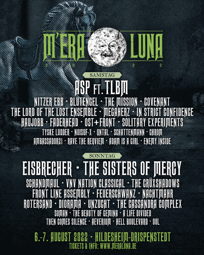M’era Luna Festival 2022 – Tagesaufteilung steht, Tagestickets erhältlich M'era Luna Festival 2022 - Aufteilung der Bands nach Tagen