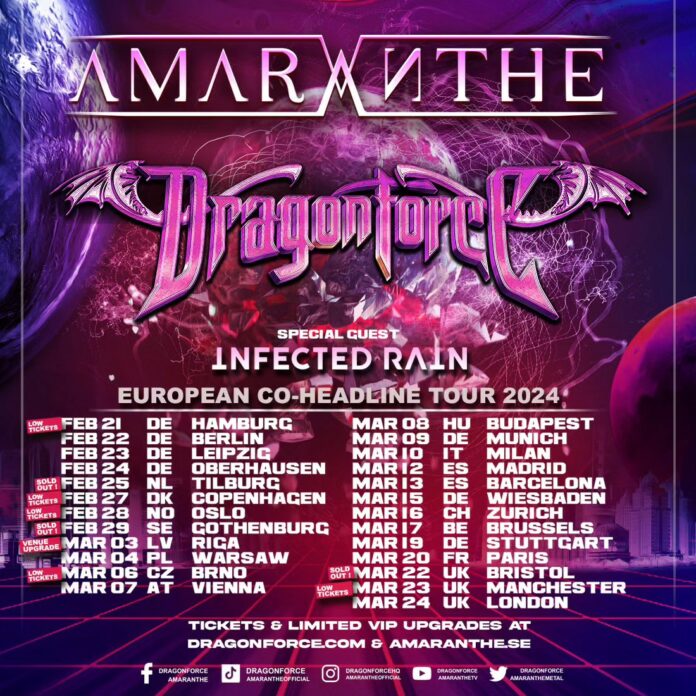 Amaranthe, DragonForce und Infected Rain ab Februar 2024 gemeinsam auf Europatour