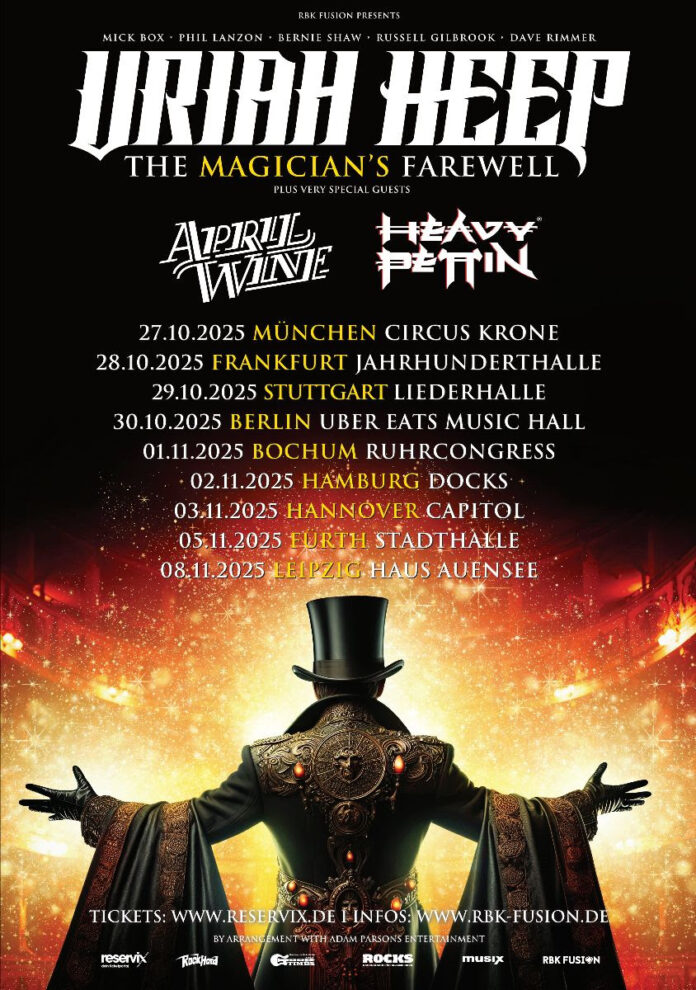 Uriah Heep kündigt „The Magician’s Farewell Tour 2025“ an © URIAH HEEP The Magicians Farewell Tour 2025