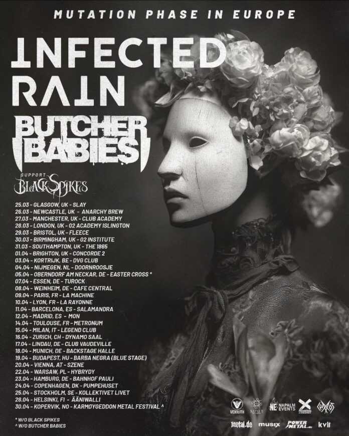 Infected Rain und Butcher Babies kündigen Mutation Phase Tour 2026 an © Infected Rain - Butcher Babies - Black Spikes - Mutation Phase Tour 2026