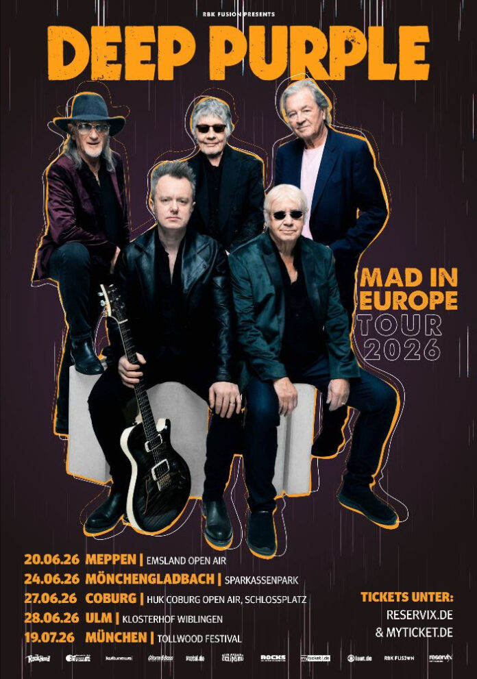 Deep Purple kündigen „MAD IN EUROPE“ 2026 Tour an © DEEP PURPLE – „MAD IN EUROPE“ 2026