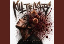 Kill The Lights: Neue Single „Panic Blooms“ erscheint Album cover art showing a woman's head in profile with a burst of flowers and paint exploding from her hair, title 'Kill the Light' above, 'Panic Blooms' at the bottom.